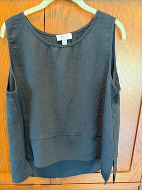 Malo Black Sleeveless Tunic Top